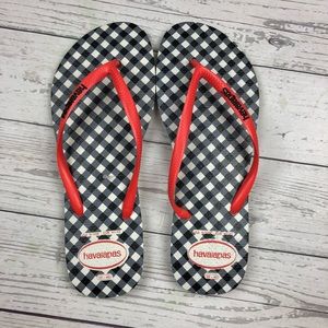 NWOT Havaianas Flip Flop Thong Sandals Gingham